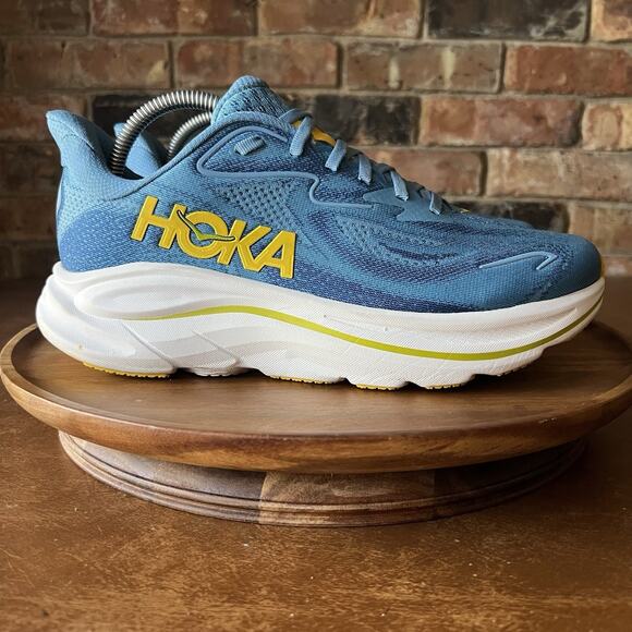 Hoka Clifton 10 Max Cushion Men's 8 2E Road Running Blue White Sneakers Shoes - Picture 11 of 16